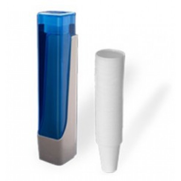 Dispensador Vasos Plástico Blanco/Azul 150cc 